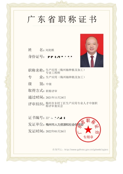 乡村工匠职称证书 